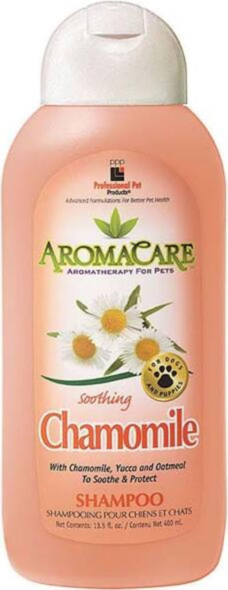 PPP AromaCare Chamomile Shampoo for Sensitive Dogs - Nourishes & Moisturizes Fur & Coat - Chamomile & Oatmeal - 13.5 fl oz - PawsPlanet Australia