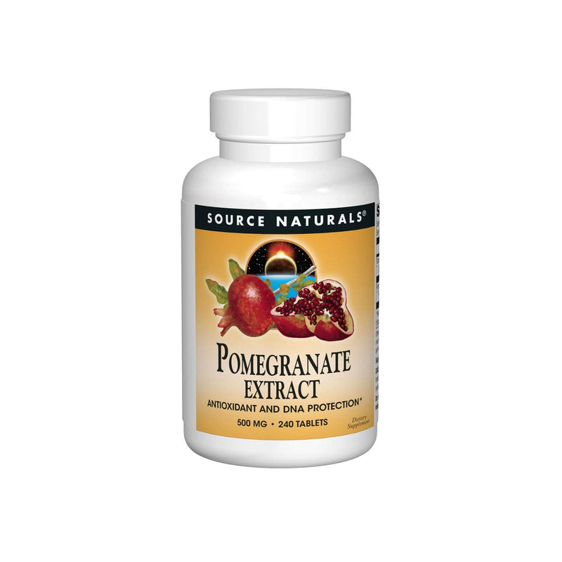 [Australia] - Source Naturals Pomegranate Extract, Antioxidant and DNA Health*, 500 mg | Vegetarian Friendly Pomegranate Fruit Extract Yielding 400 mg Ellagic Acid & Dietary Fiber - 240 Tablets 240 Count (Pack of 1) 