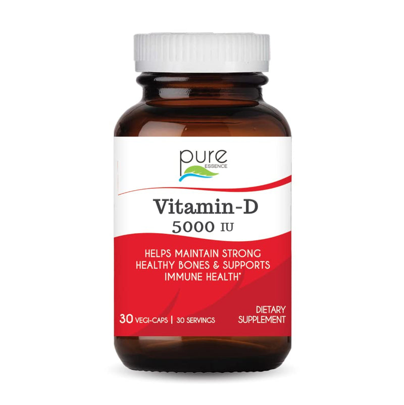 Pure Essence Labs Vitamin D - 5000 IU of Vitamin D from 100% Pure Cholecalciferol - 30 Vegetarian Capsules 1