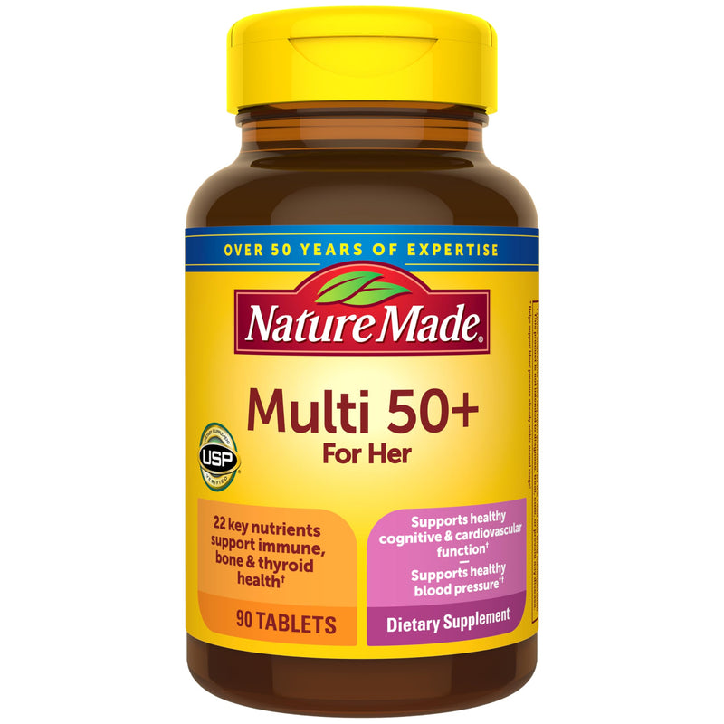 Nature Made Multivitamin for Women 50+ No Iron, 90 Tablets 90 Count (Pack of 1)