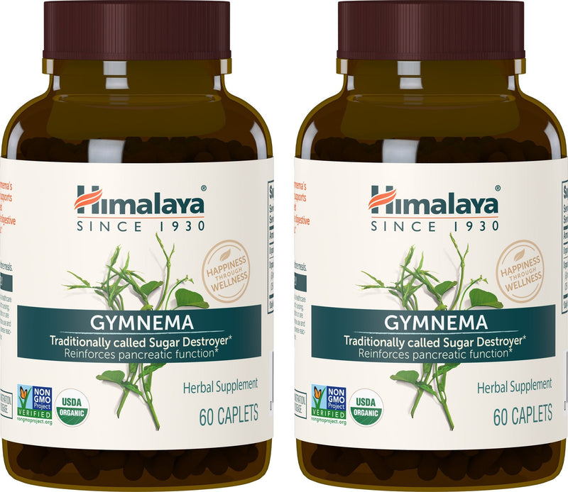 [Australia] - Himalaya Organic Gymnema Herbal Supplement USDA Certified Organic, Non-GMO, 700 mg, 60 Plant-Based Caplets, 60 Day Supply, 2 Pack 30 Count (Pack of 2) 