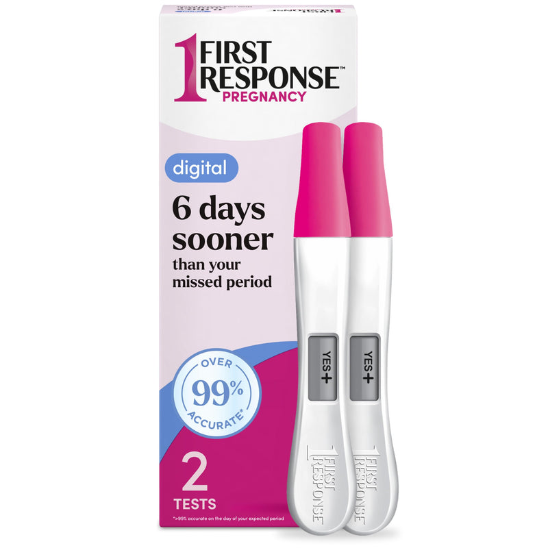 First Response Gold Digital Pregnancy Test | Test As Early As 6 Days*, Easy-to-Read Digital Results, Over 99% Accurate*, Answers In 3 Minutes, Trusted For 30 Years 1 1 Count (Pack of 1)