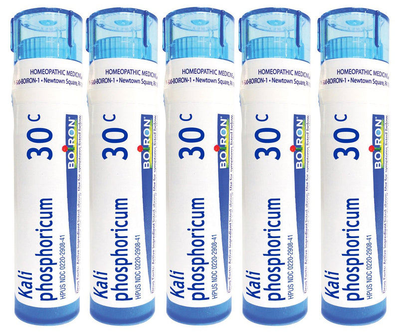 Boiron Homeopathic Medicine Kali Phosphoricum, 30C Pellets, 80-Count Tubes (Pack of 5)