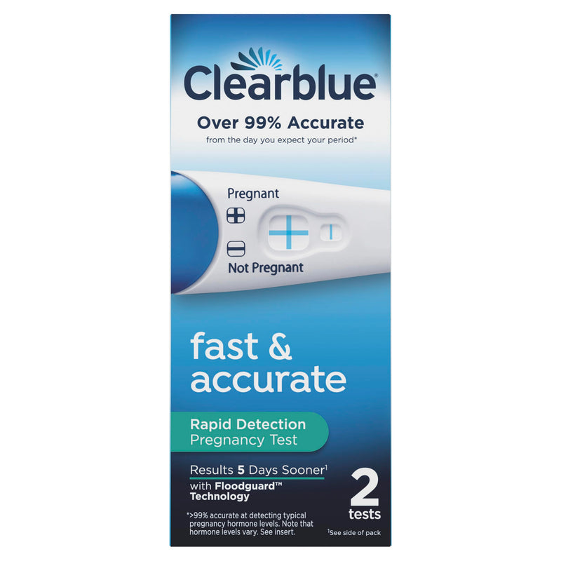 Clearblue Rapid Detection Pregnancy Test, Home Pregnancy Kit, 2 Count Rapid 2 2 Count (Pack of 1)
