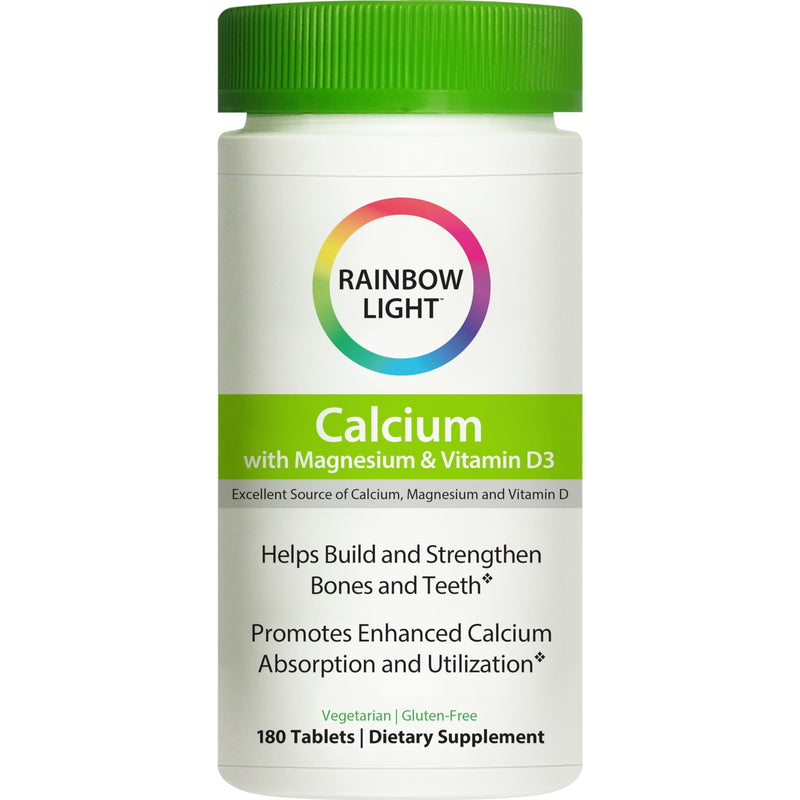 [Australia] - Rainbow Light Calcium With Magnesium and Vitamin D3 Tablets, Dietary Supplement Provides Bone Health and Teeth Support, With Calcium, Magnesium and Vitamin D, Vegetarian and Gluten Free, 180 Count 180 Count (Pack of 1) 