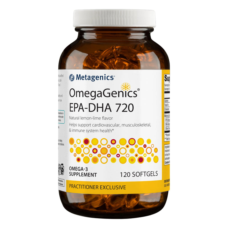 [Australia] - Metagenics OmegaGenics EPA-DHA 720- Omega-3 Fish Oil Supplement - for Heart Health, Musculoskeletal Health & Immune System Health* - with DHA & EPA - 120 Softgels Lemon 120 Count (Pack of 1) 