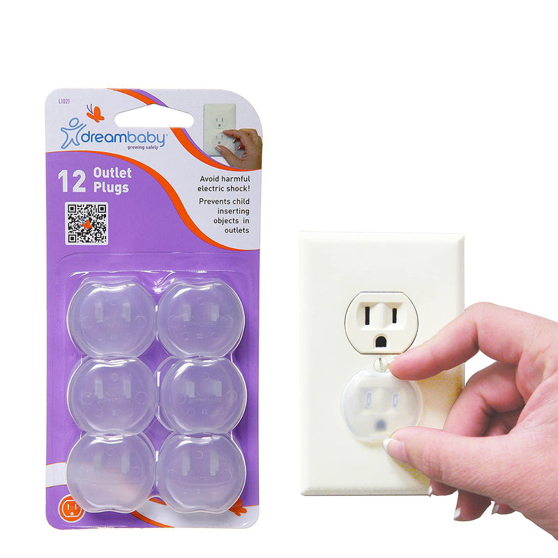 [Australia] - Dreambaby Electric Outlet Socket Plug Covers - Baby Home Safety Plugs Protector Guard - 12 Count - White - Model ‎L1021 12 Count (Pack of 1) 