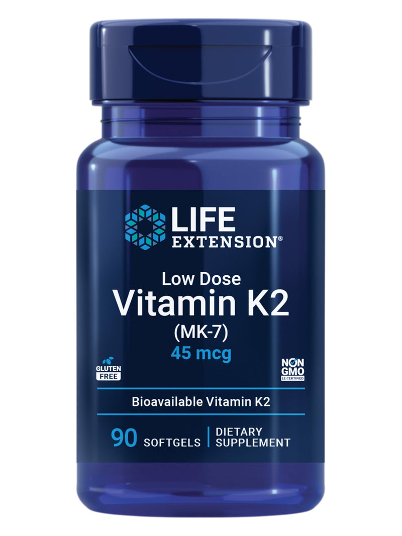 Life Extension Low Dose Vitamin K2 – Supports Arterial Health – Non-GMO, Gluten-Free – 90 Softgels | Non-GMO & Gluten-Free