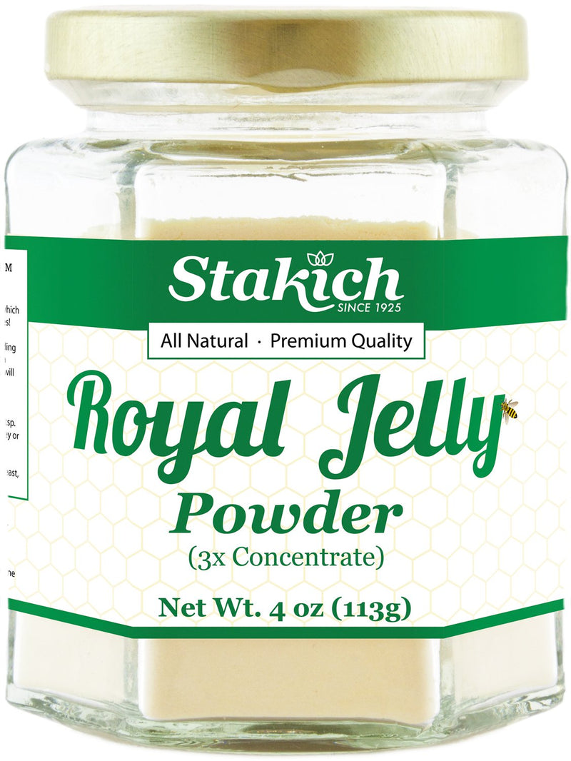 [Australia] - Stakich Royal Jelly Powder - 4 Ounce - 3X Concentrate - Freeze Dried, Pure, Natural 4 Ounce (Pack of 1) 