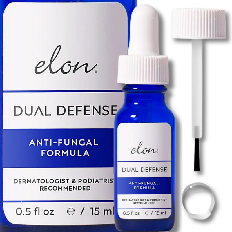 Elon Dual Defense Anti-Fungal Formula | 25% Undecylenic Acid | Treat & Eliminate Nail Fungus | Dermatologist & Podiatrist Recommended 0.51 Fl Oz (Pack of 1)