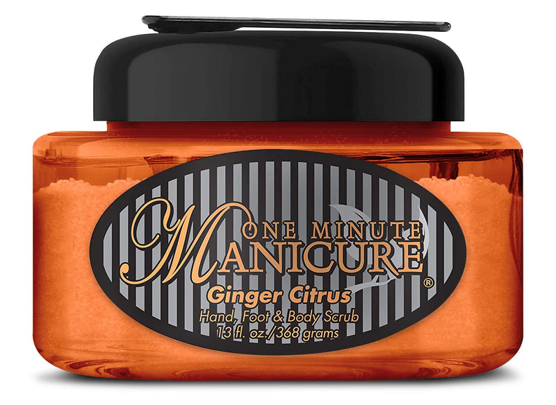[Australia] - One Minute Manicure – Moisturizing Salt Scrub – 13 oz – Professionally Formulated To Exfoliate, Recondition & Moisturize Skin – Enhanced With Botanical Oils & Natural Sea Salts (Ginger Citrus) Ginger Citrus 
