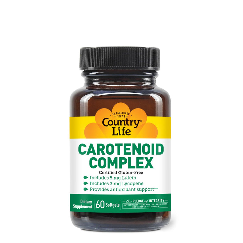 [Australia] - Country Life Carotenoid Complex with Lutein, Lycopene and Astaxanthin, 60 Softgels, Antioxidant Support 