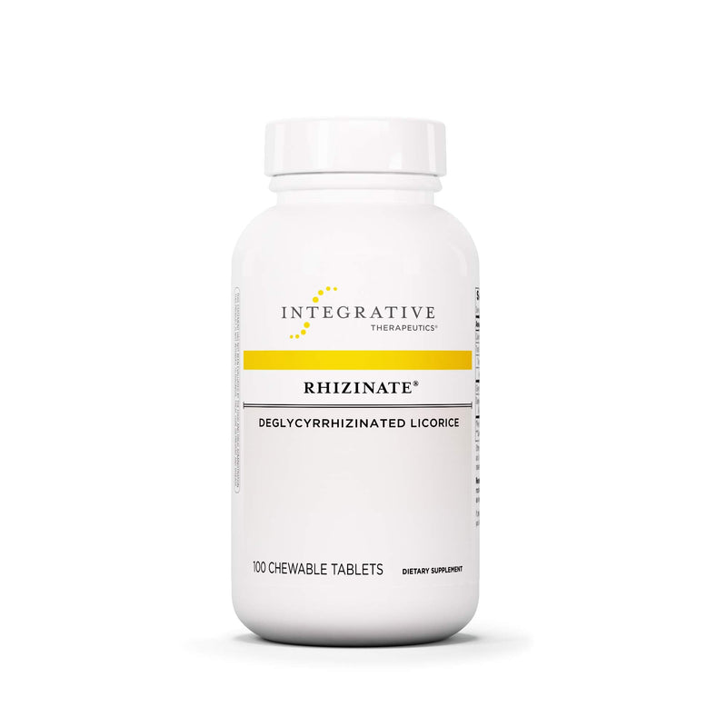 [Australia] - Integrative Therapeutics Rhizinate - Deglycyrrhizinated Licorice (DGL) - for Digestive Support with Licorice Root Extract* - Gluten Free - Dairy Free - Vegan - 100 Chewable Tablets Standard Packaging 