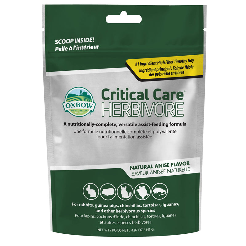 Oxbow Critical Care Herbivore, Emergency Guinea Pig Food, Rabbit Food for Recovery, Natural Anise Flavor, Veterinary Formula, Critical Care for Guinea Pig Emergency Kit, 141 gram bag 4.97 Ounce (Pack of 1)