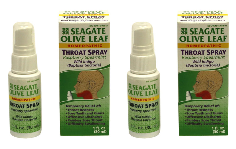 [Australia] - Seagate Products Homeopathic Olive Leaf Throat Spray (pack of 2) 1 ounce Raspberry-Spearmint 