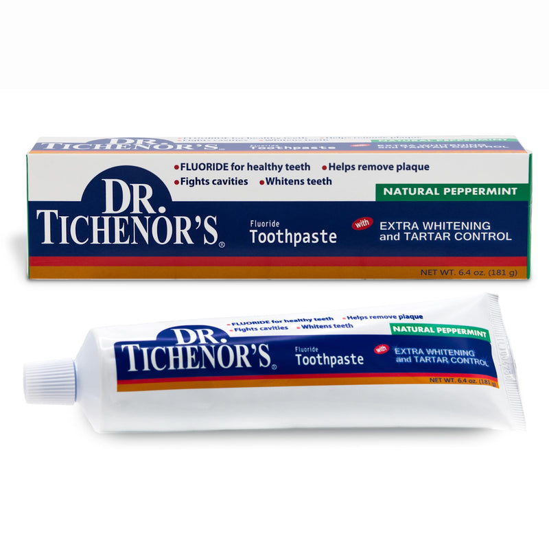 [Australia] - Dr. Tichenor's Extra Whitening and Tartar Control Fluoride Toothpaste - Cavity Fighting, Plaque Removal, and Teeth Whitening, with Natural Peppermint Flavor - 6.4 Ounce (Pack of 2) 