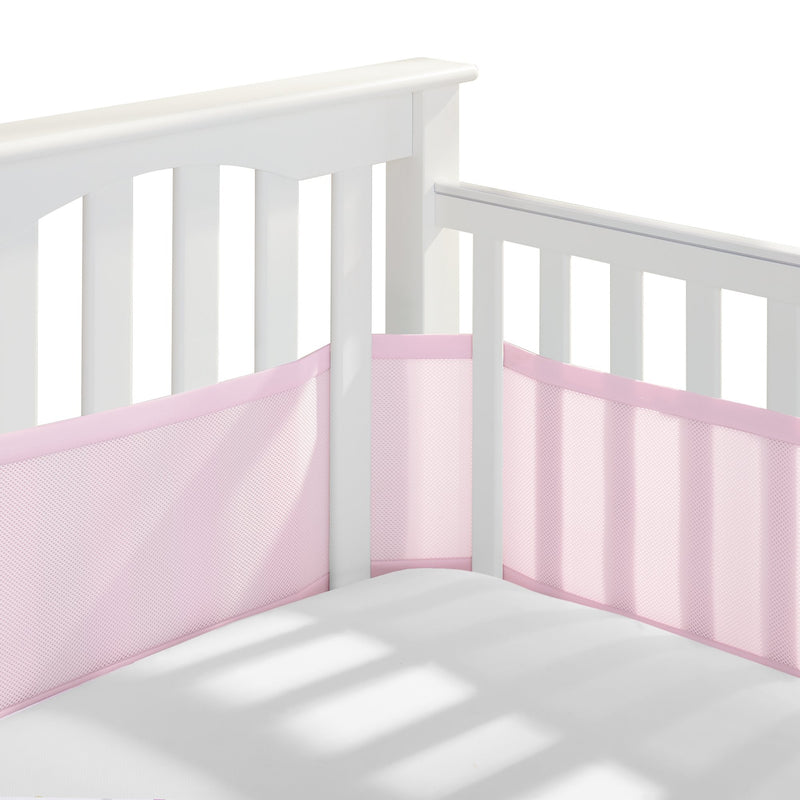 [Australia] - BreathableBaby Breathable Mesh Liner for Full-Size Cribs, Classic 3mm Mesh, Light Pink (Size 4FS Covers 3 or 4 Sides) 