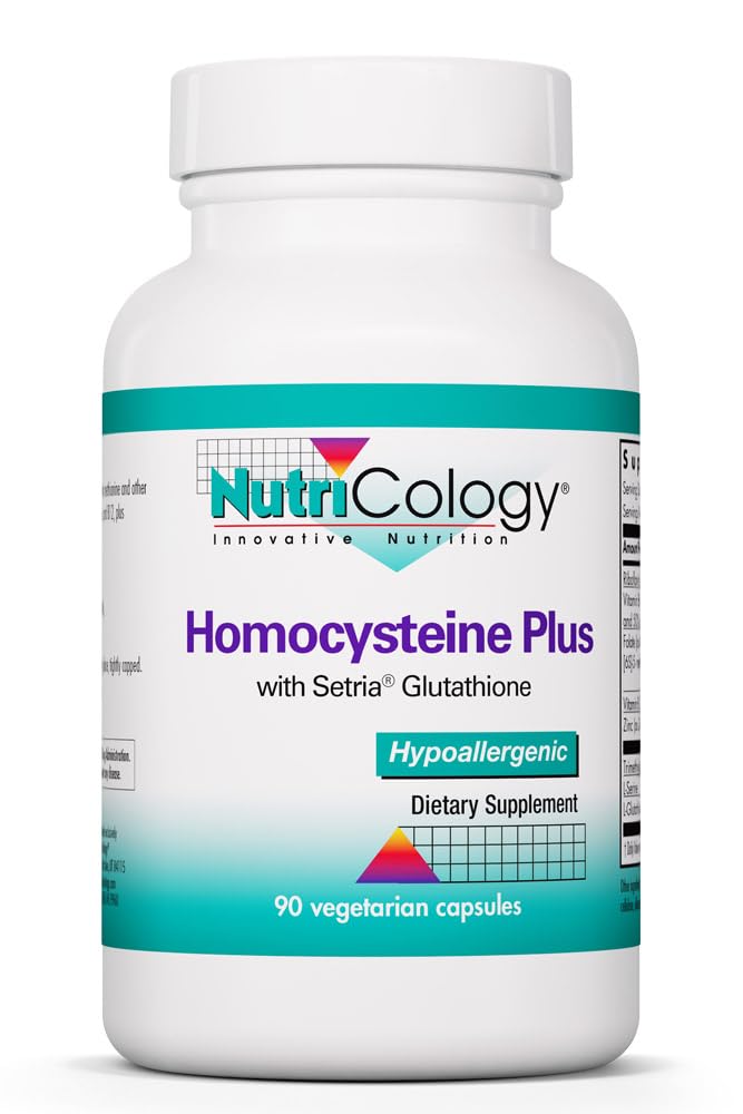 Nutricology Homocysteine Plus, Liver Support, 90 Vegetarian Capsules | Vitamin B Complex Dietary Supplement for Homocysteine Metabolism, Liver and Cardiovascular Health, 90 Servings