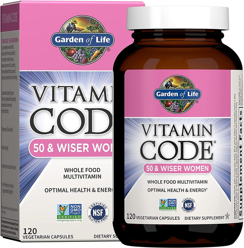 Garden of Life Vitamin Code Women 50 & Wiser Multivitamin, 120 Capsules 120 Count (Pack of 1)