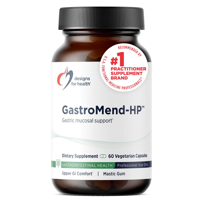 Designs for Health GastroMend HP - Mastic Gum, Zinc, L-Carnosine, Deglycyrrhizinated Licorice Gut Health Supplements - May Support Gastric Health, Occasional Bloating or Upset Stomach (60 Capsules) 60 Count (Pack of 1)