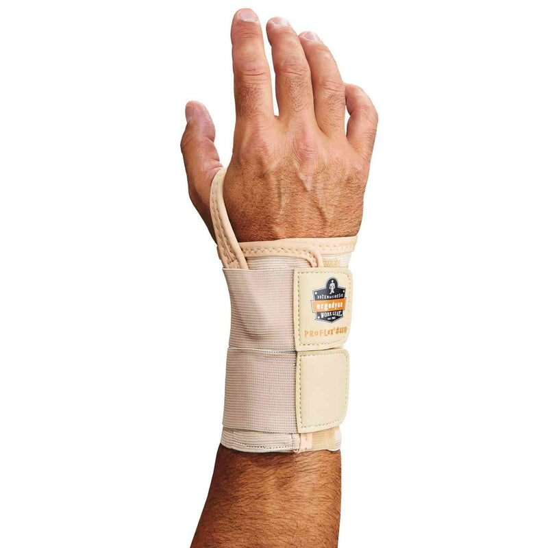 [Australia] - Ergodyne ProFlex 4010 Double-Strap Left Wrist Support, Tan, Large 