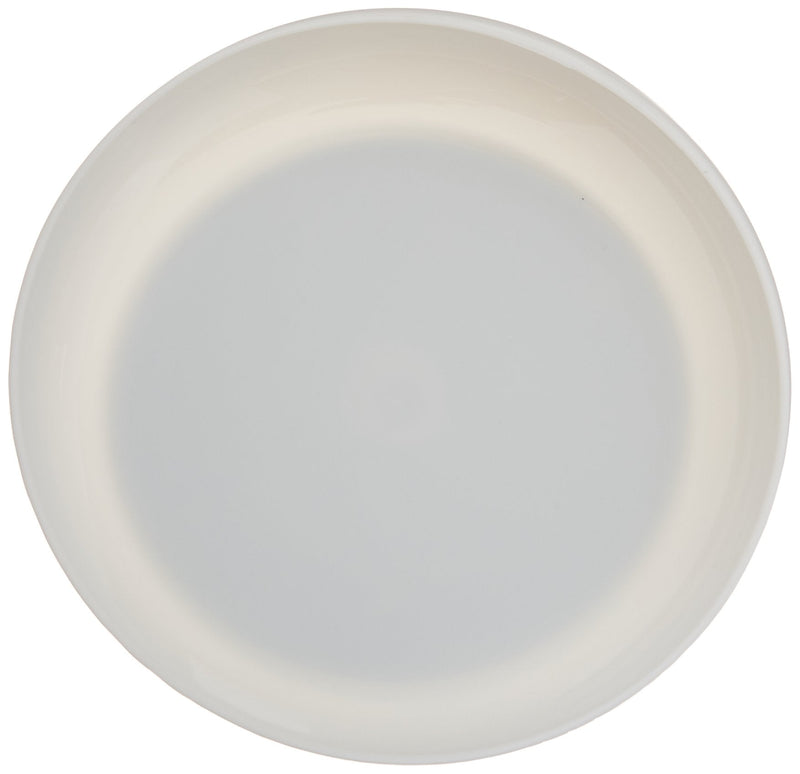 [Australia] - Sammons Preston Ivory Round Scoop Dish, Unbreakable 8" Scooper Bowl for Elderly, Disabled, & Handicapped, Plate with Non Skid Rubber Padded Bottom for Independent Eating, Self-Feeding Aid 
