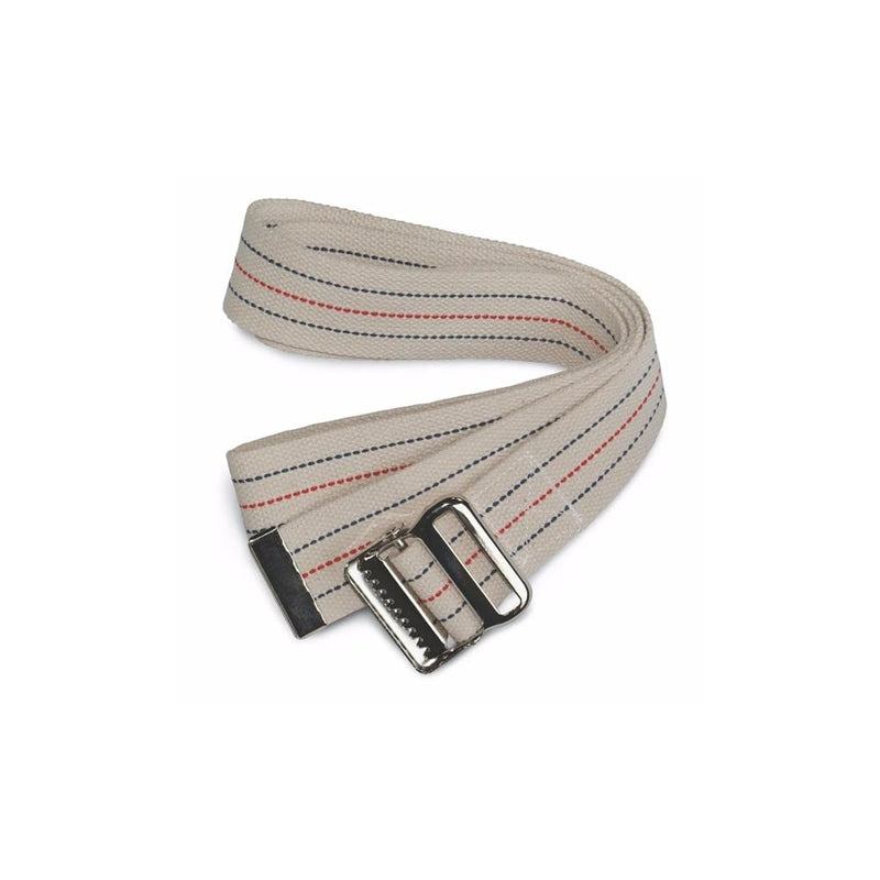 [Australia] - Sammons Preston Gait Belt with Metal Buckle, 2" Wide, 100"L, Heavy Duty Gait Transfer Belt, Patient Transfer, Essential Walking & Transport Assistant for Elderly, Disabled, & Patients, Neutral Stripe 100" - Heavy Duty Single 