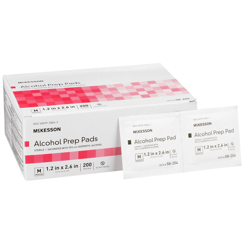 [Australia] - McKesson Alcohol Prep Pads, Sterile, Individual Packet, Medium, 200 Count, 1 Pack 1 Count (Pack of 200) 