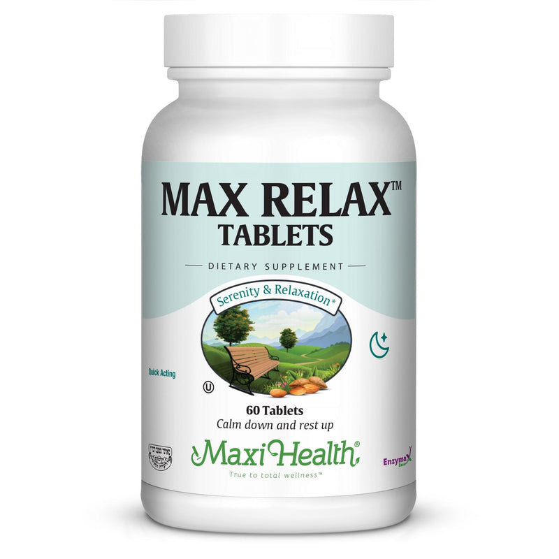 Maxi Health Stress Relief & Mood Support for Women & Men – Non Addictive Mood Stabilizer – Relaxation Supplement – Emotional Balance Items for Women – 60 Tablets – Kosher