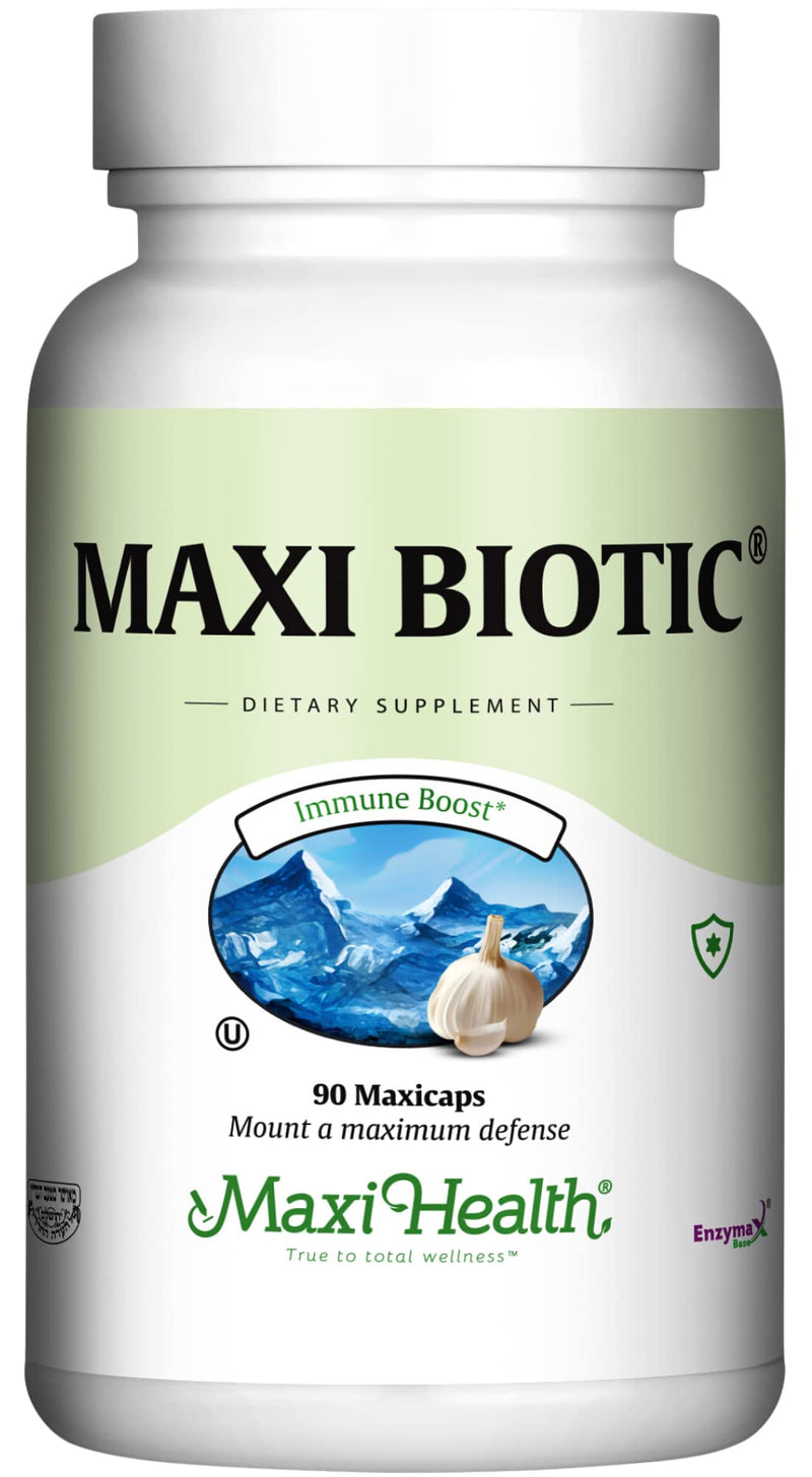 [Australia] - Maxi Health - Maxi Biotic Aged Garlic Extract Capsules (90 Count) | Kyolic Garlic Supplement with Spirulina, Echinacea, Oregano and Enzymax - Natural Antioxidant - Wellness Support 90 Count (Pack of 1) 