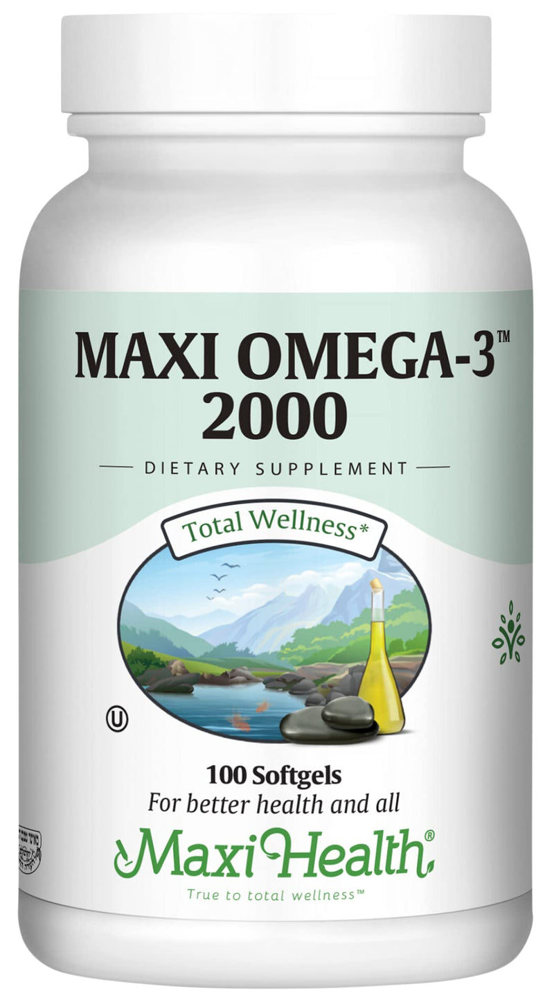[Australia] - Maxi Health Omega 3 Fish Oil 2000mg ‚Äì Fish Oil Omega 3 Supplements with No Fishy Aftertaste ‚Äì Triple Strength EPA DHA ‚Äì Kosher Omega3 Supplement to Help Support Overall Wellness (100 Softgels) 100 Count (Pack of 1) 