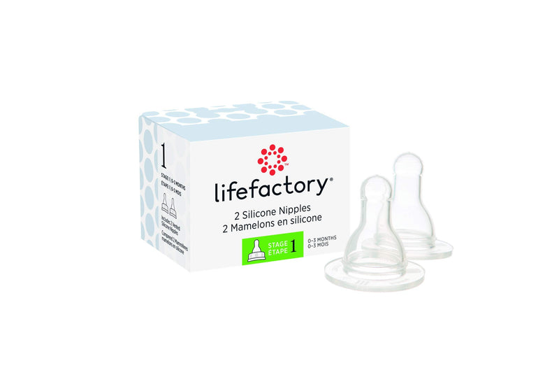 [Australia] - Lifefactory BPA-Free Stage 1 (0-3 Months) Silicone Nipples, 2-Pack 