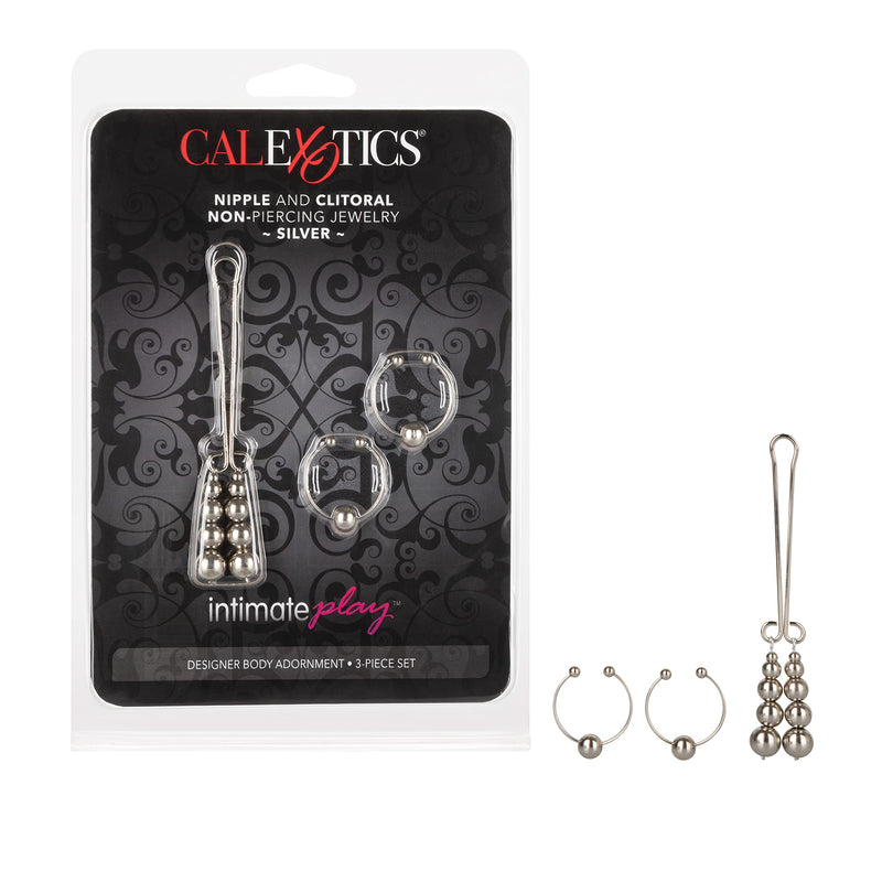 [Australia] - California Exotics Nipple and Clitoral Non-Piercing Body Jewelry, Silver 
