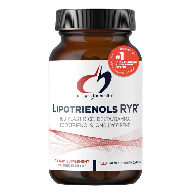 [Australia] - Designs for Health Red Yeast Rice with Tocotrienols + Lycopene - Lipotrienols RYR, 1200mg RYR to Support Cardiovascular Health + Maintenance of Lipid Levels in Normal Range - Vegan (60 Capsules) Standard Packaging 