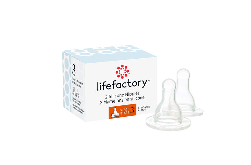 [Australia] - Lifefactory BPA-Free Stage 3 (6+ Months) Silicone Nipples 2-Pack 