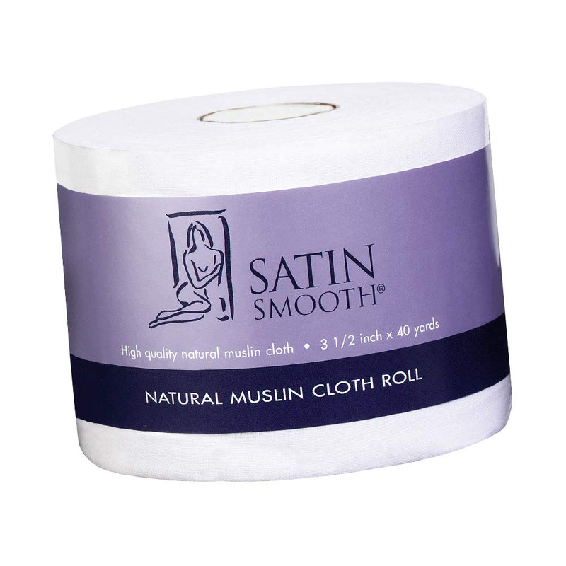 [Australia] - Satin Smooth Natural Muslin Waxing Cloth Roll for Hair Removal, 3.5 in x 40 yards 1 Count (Pack of 1) 