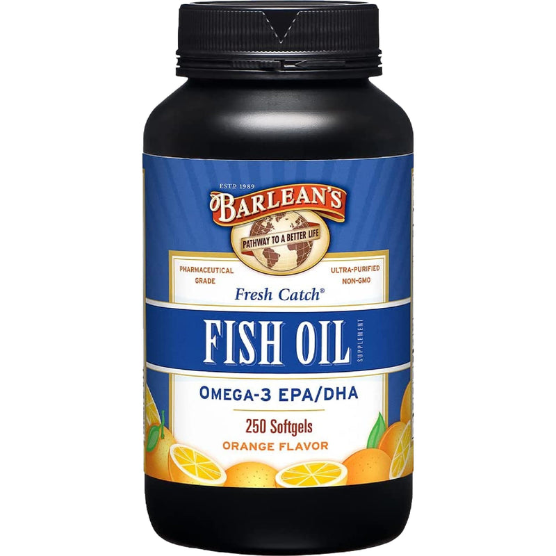 [Australia] - Barlean's Omega 3 Fish Oil Supplements, 600mg Fish Oil Pills with EPA & DHA, Softgels for Joint, Brain, & Heart Health, Orange Flavored, 250 Count Orange Flavor - 250 Softgels 