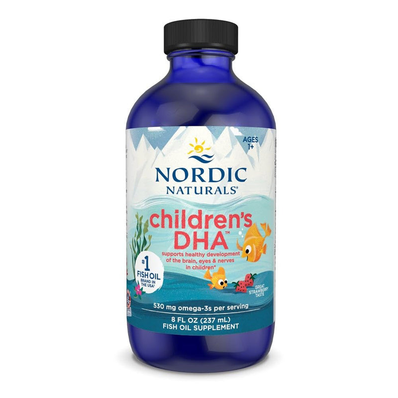 [Australia] - Nordic Naturals Children’s DHA, Strawberry - 8 oz for Kids - 530 mg Omega-3 with EPA & DHA - Brain Development & Function - Non-GMO - 96 Servings 8 Fl Oz (Pack of 1) 