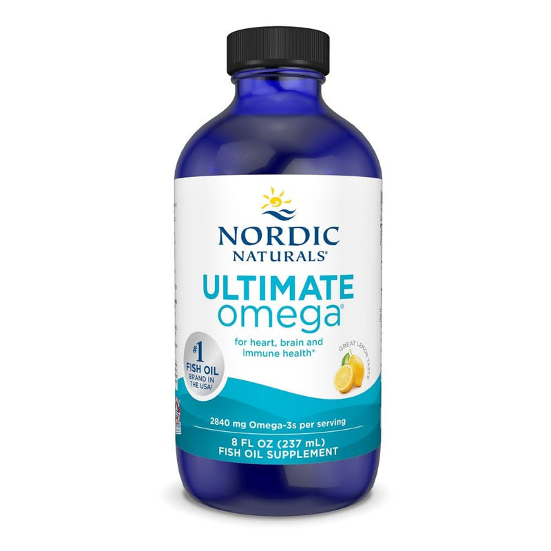 [Australia] - Nordic Naturals Ultimate Omega Liquid, Lemon Flavor - 8 oz - 2840 mg Omega-3 - High-Potency Omega-3 Fish Oil Supplement with EPA & DHA - Promotes Brain & Heart Health - Non-GMO - 48 Servings 8 Fl Oz (Pack of 1) 