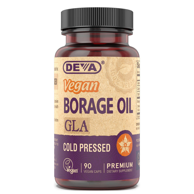 [Australia] - DEVA Vegan Vitamins, Borage Oil 500mg, Rich Source of Omega-6 Fatty Acid GLA (gamma linolenic acid), Cold-Pressed & Unrefined, 90 Tablets, 1-Pack 90 Count (Pack of 1) 