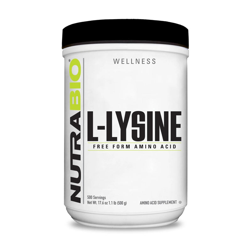 [Australia] - NutraBio L-Lysine Powder - Pure Grade Amino Acid - 500 Grams - Essential Amino Acid - Non-GMO - Gluten-Free - Vegan 