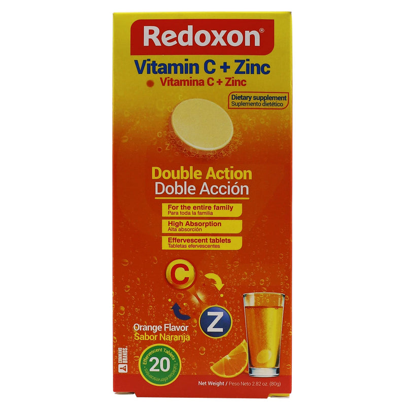 [Australia] - Redoxon Vitamin C + Zinc, Effervescent Tablets of Vitamin C and Zinc, Helps Support Your Immune System, Orange Flavor, 20 Effervescent Tablets, 2.82 Oz, Box 20 Count (Pack of 1) 