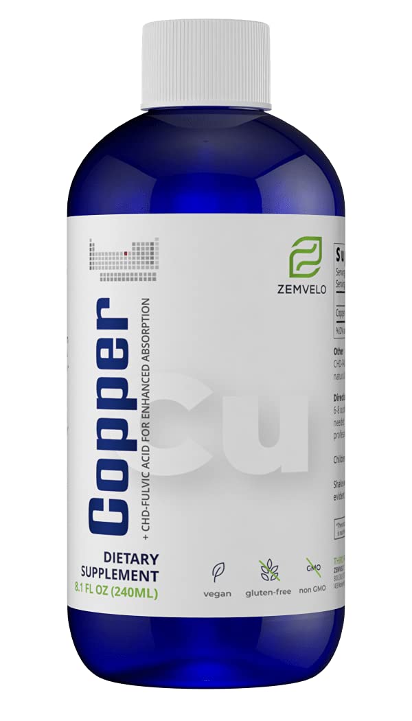 [Australia] - Liquid Ionic Chelated Copper | Natural Elixir for Healthy Connective Tissue | Healthy Hair, Skin, Nails & Collagen | Healthy Iron Levels | Mood Balance | 96 Day Supply 