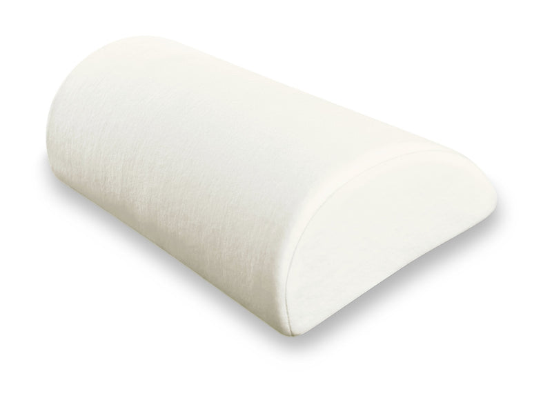 [Australia] - Deluxe Comfort Half Moon / Cylinder Memory Foam Pillow - Back and Knee Pain Relief - Bed Pillow, Firm - White, (HCMF-001-02) 