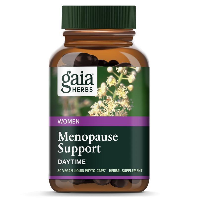 [Australia] - Gaia Herbs Menopause Support Daytime - Helps Maintain Hormone Balance and Well-being for Women - with Vitex, Black Cohosh, St. John’s Wort, and Oats - 60 Vegan Liquid Phyto-Capsules (20-Day Supply) 
