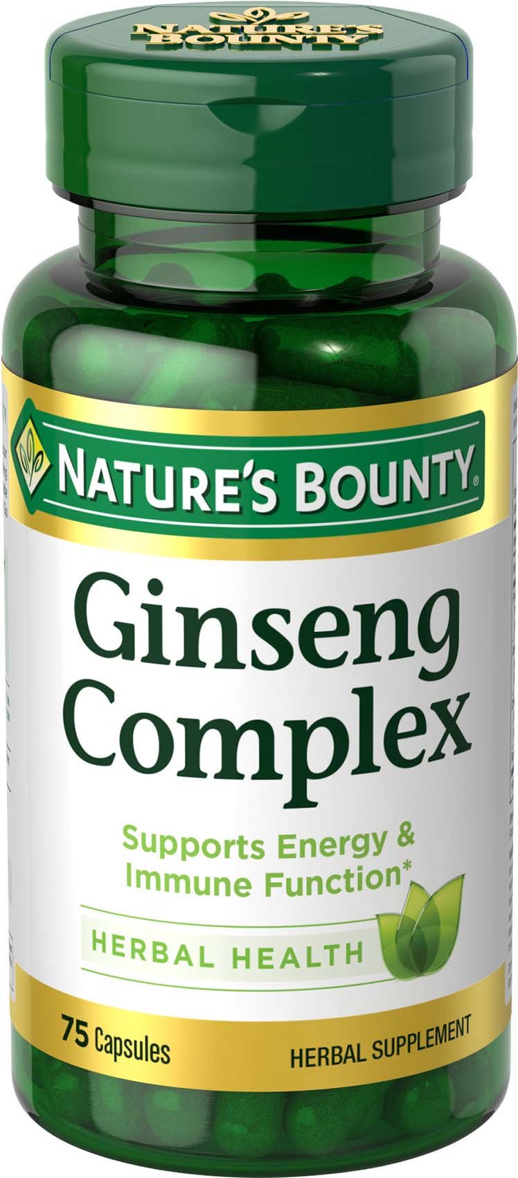 [Australia] - Nature's Bounty Ginseng Complex Capsules Supports Vitality & Immune Function, 75 Capsules Unflavoured 75 Count (Pack of 1) 