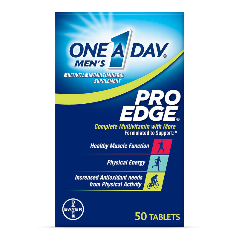 One A Day Men’s Pro Edge Multivitamin, Supplement with Vitamin A,C,D, E and Zinc for Immune Health Support and Magnesium for Healthy Muscle Function, 50 Count 50 Count (Pack of 1) Supplement Tablet