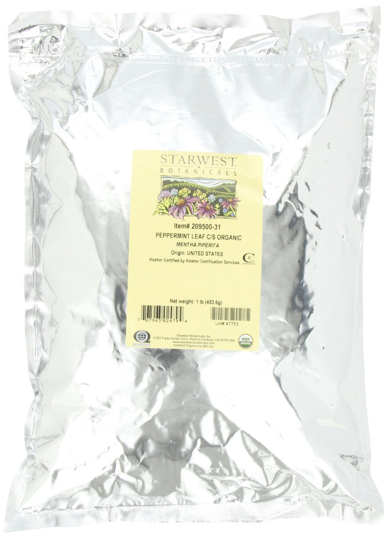 [Australia] - Starwest Botanicals Peppermint Leaf C/S Organic, 1-pound Bag 