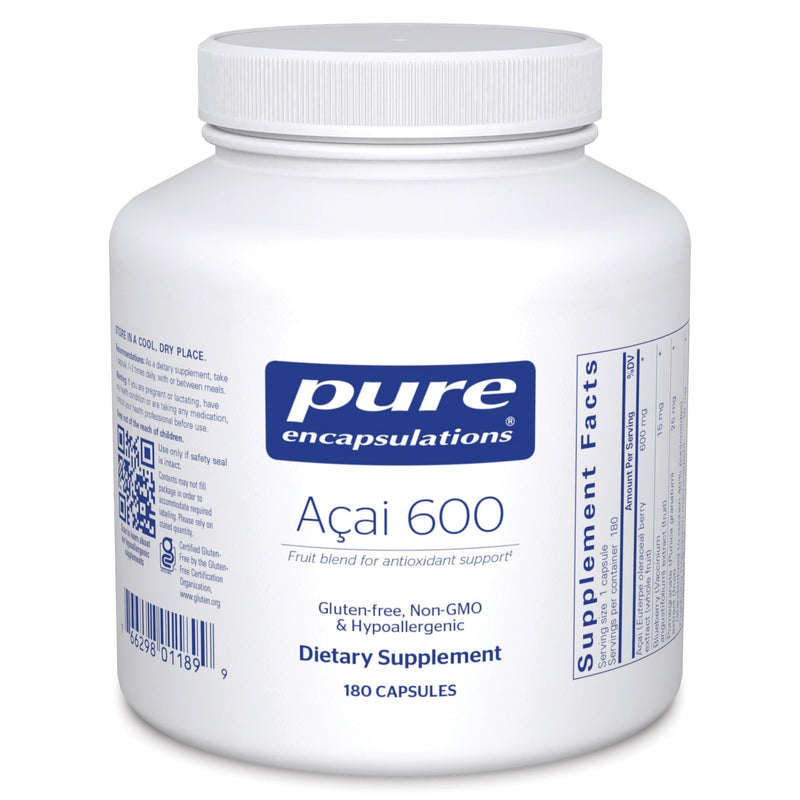 Pure Encapsulations Acai 600, 180 Capsules | Berry Supplement for Fiber, Immune Support, Antioxidants, and Flavonoids*, Antioxidant Support