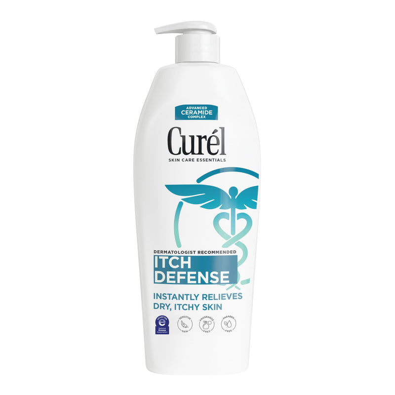 Curel Itch Defense Calming Body Lotion, Moisturizer for Dry, Itchy Skin, Body and Hand Lotion, with Advanced Ceramide Complex, Pro-Vitamin B5, Shea Butter, 13 Oz | Soothes Itchy Skin, Prevents Eczema Flare-Ups, Ceramide Moisturizer, Fragrance-Free, Der...